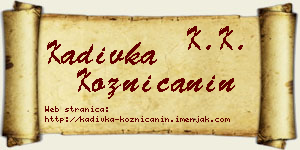 Kadivka Kozničanin vizit kartica